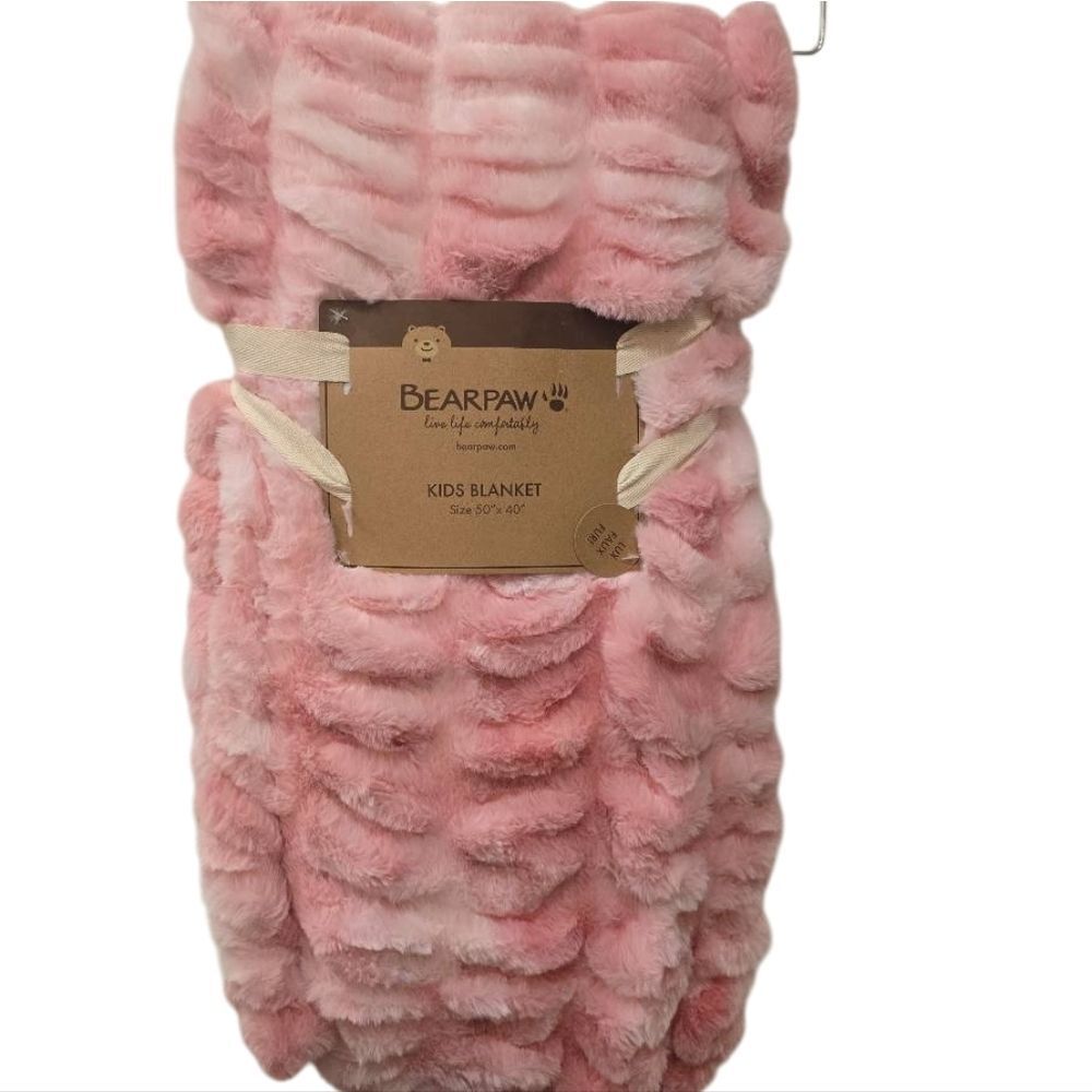 BearPaw Lux Faux Fur Plush Throw Blanket- Pink - Picture 2 of 7